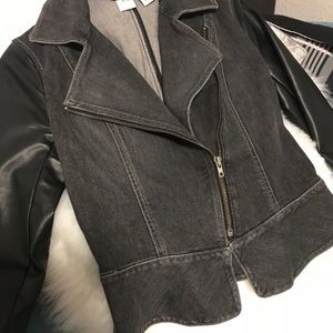 Armani Exchange AX distressed black denim jacket